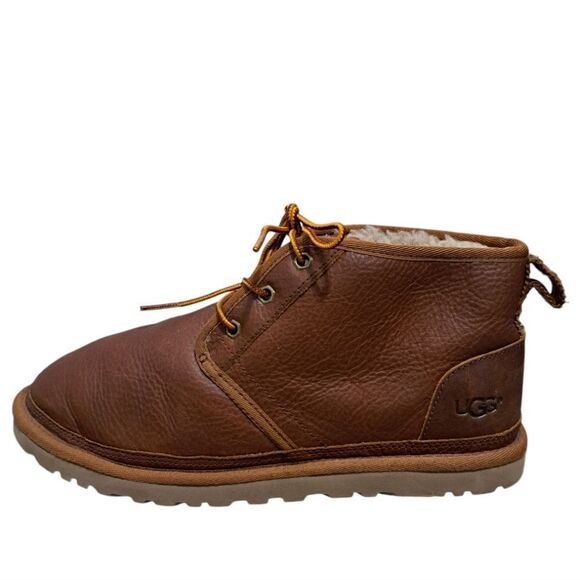 Ugg Australia Men's Neumel Lace Up Leather Winter Boots Size 9 Chestnut - Picture 13 of 15